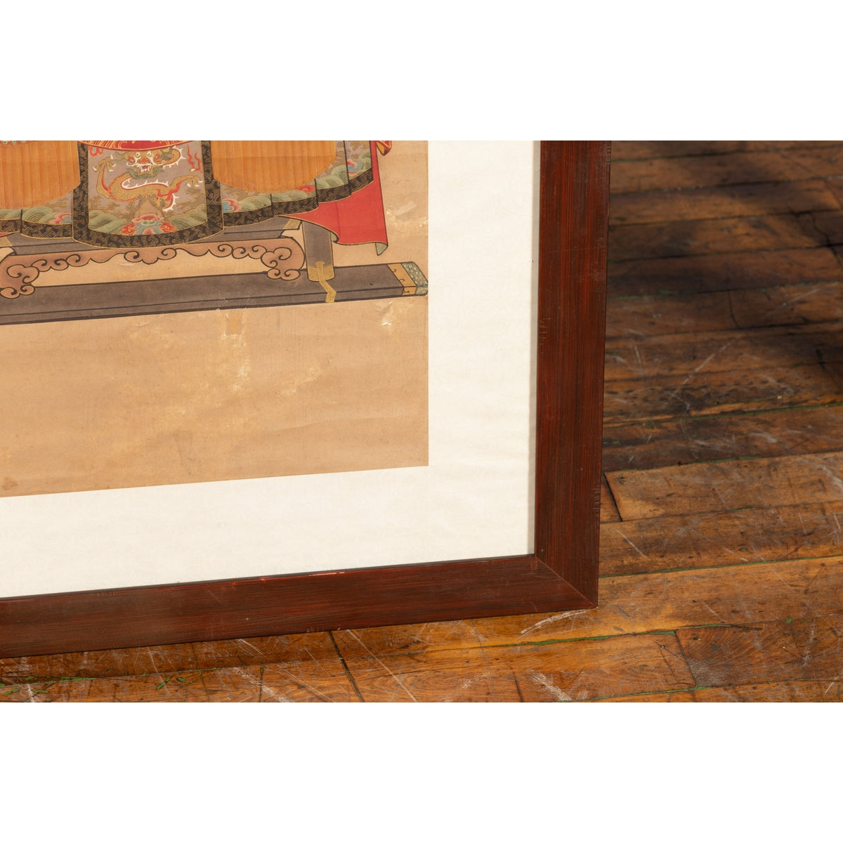 Chinese Qing Dynasty Period 19th Century Civil Official Painting on Linen Canvas-10. Asian & Chinese Furniture, Art, Antiques, Vintage Home Décor for sale at FEA Home