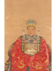Chinese Qing Dynasty Period 19th Century Civil Official Painting on Linen Canvas-11. Asian & Chinese Furniture, Art, Antiques, Vintage Home Décor for sale at FEA Home
