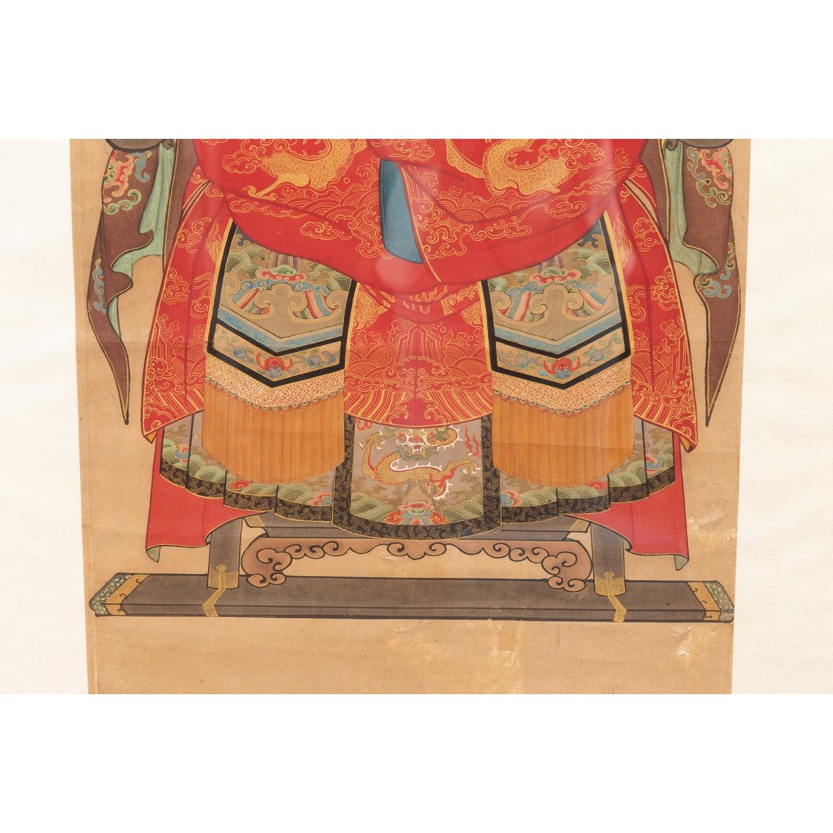 Chinese Qing Dynasty Period 19th Century Civil Official Painting on Linen Canvas-13. Asian & Chinese Furniture, Art, Antiques, Vintage Home Décor for sale at FEA Home
