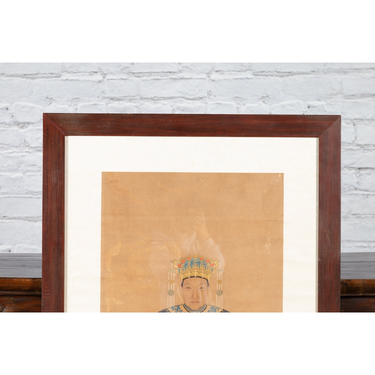 Chinese Qing Dynasty Period 19th Century Civil Official Painting on Linen Canvas-4. Asian & Chinese Furniture, Art, Antiques, Vintage Home Décor for sale at FEA Home