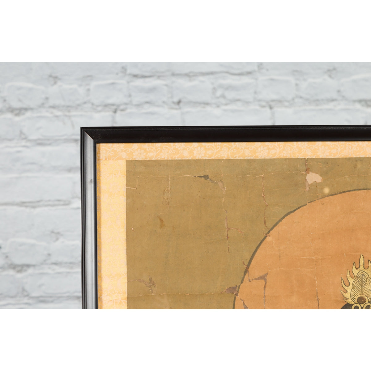 Large Framed Indian 19th Century Painting of Guanyin Sitting on a Dragon-10. Asian & Chinese Furniture, Art, Antiques, Vintage Home Décor for sale at FEA Home