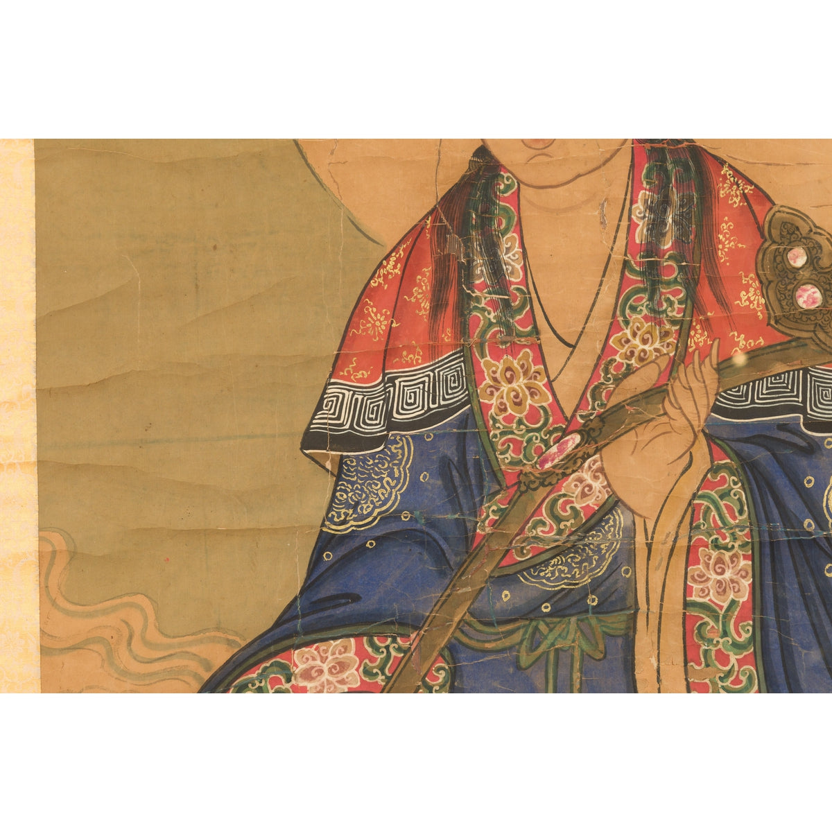 Large Framed Indian 19th Century Painting of Guanyin Sitting on a Dragon-15. Asian & Chinese Furniture, Art, Antiques, Vintage Home Décor for sale at FEA Home