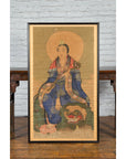 Large Framed Indian 19th Century Painting of Guanyin Sitting on a Dragon-3. Asian & Chinese Furniture, Art, Antiques, Vintage Home Décor for sale at FEA Home