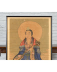 Large Framed Indian 19th Century Painting of Guanyin Sitting on a Dragon-4. Asian & Chinese Furniture, Art, Antiques, Vintage Home Décor for sale at FEA Home