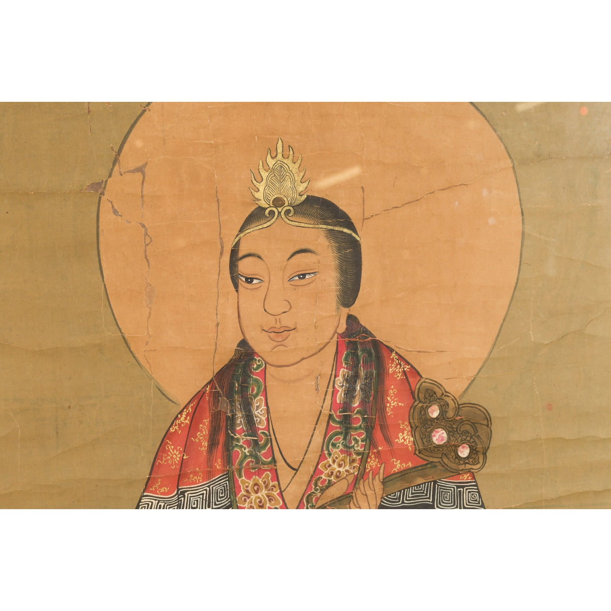 Large Framed Indian 19th Century Painting of Guanyin Sitting on a Dragon-7. Asian & Chinese Furniture, Art, Antiques, Vintage Home Décor for sale at FEA Home