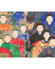 Chinese Qing Dynasty Period 19th Century Ancestor Group Portrait in Custom Frame-15. Asian & Chinese Furniture, Art, Antiques, Vintage Home Décor for sale at FEA Home