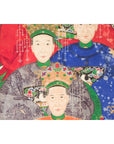 Chinese Qing Dynasty Period 19th Century Ancestor Group Portrait in Custom Frame-16. Asian & Chinese Furniture, Art, Antiques, Vintage Home Décor for sale at FEA Home
