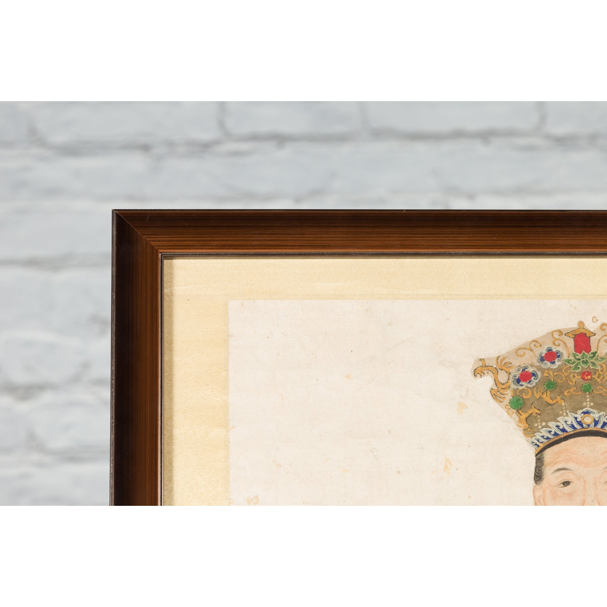 Chinese Qing Dynasty Period 19th Century Ancestor Group Portrait in Custom Frame-19. Asian & Chinese Furniture, Art, Antiques, Vintage Home Décor for sale at FEA Home
