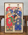 Chinese Qing Dynasty Period 19th Century Ancestor Group Portrait in Custom Frame-2. Asian & Chinese Furniture, Art, Antiques, Vintage Home Décor for sale at FEA Home