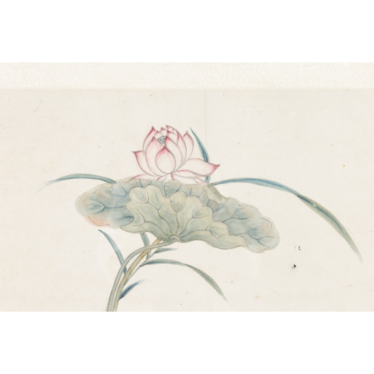 Framed Painting of Two Japanese Buddhist Monks with Lotus Flower and Wicker Box-8. Asian & Chinese Furniture, Art, Antiques, Vintage Home Décor for sale at FEA Home