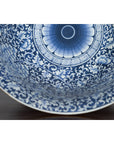 Large Thai Hand-Painted Blue and White Porcelain Bowl with Floral Motifs-16. Asian & Chinese Furniture, Art, Antiques, Vintage Home Décor for sale at FEA Home