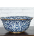 Large Thai Hand-Painted Blue and White Porcelain Bowl with Floral Motifs-9. Asian & Chinese Furniture, Art, Antiques, Vintage Home Décor for sale at FEA Home