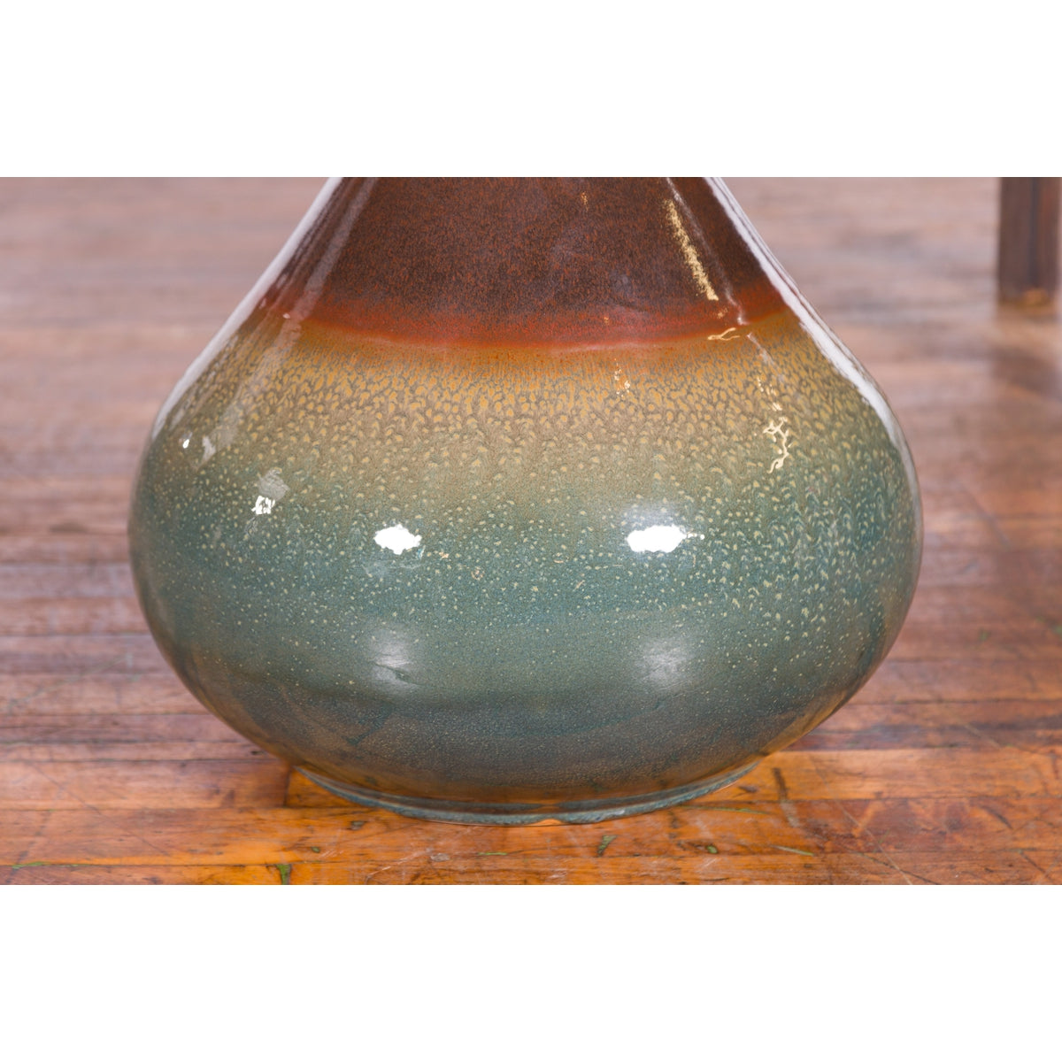 Large Contemporary Chiang Mai Prem Collection Jar with Green and Brown Glaze-13. Asian & Chinese Furniture, Art, Antiques, Vintage Home Décor for sale at FEA Home