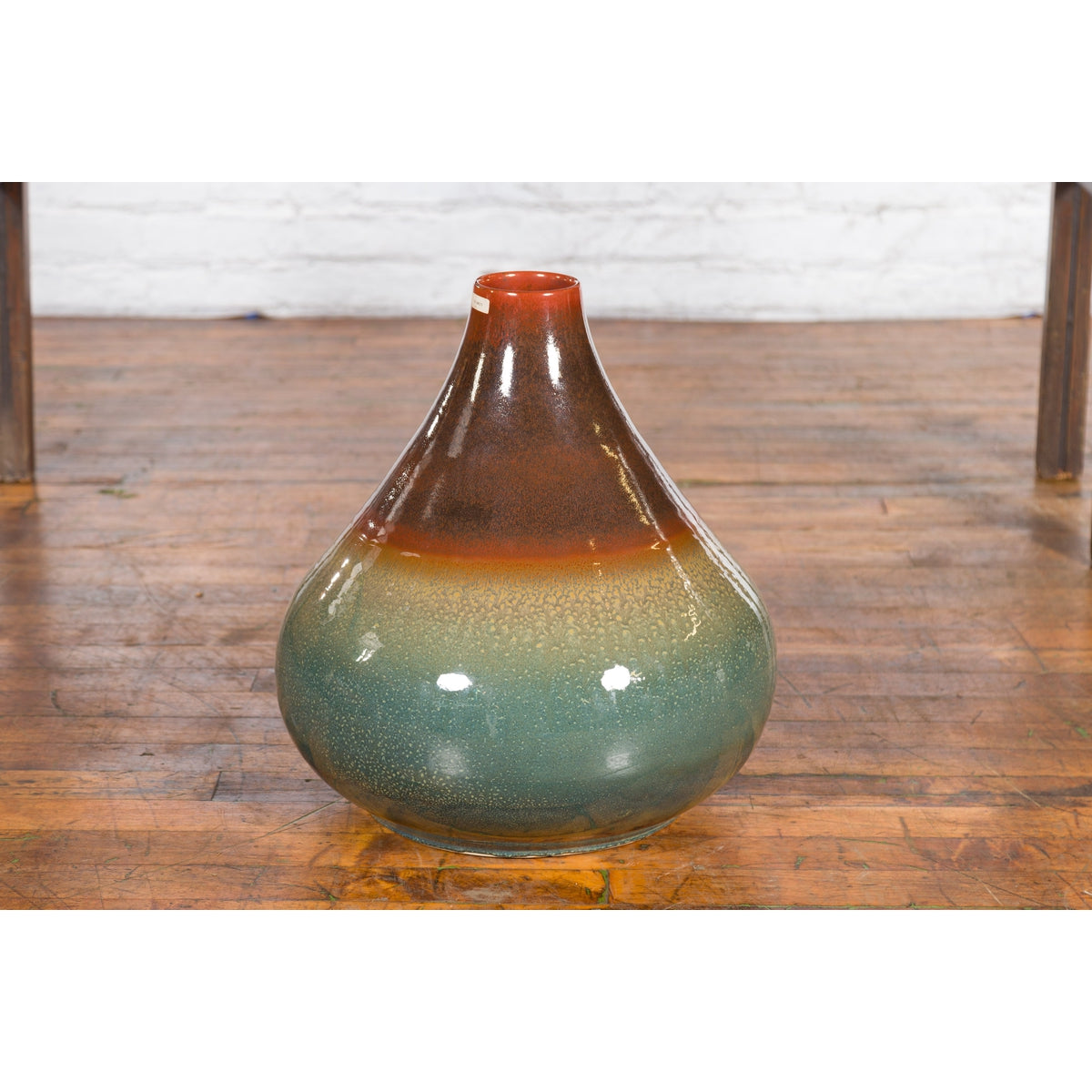 Large Contemporary Chiang Mai Prem Collection Jar with Green and Brown Glaze-4. Asian & Chinese Furniture, Art, Antiques, Vintage Home Décor for sale at FEA Home