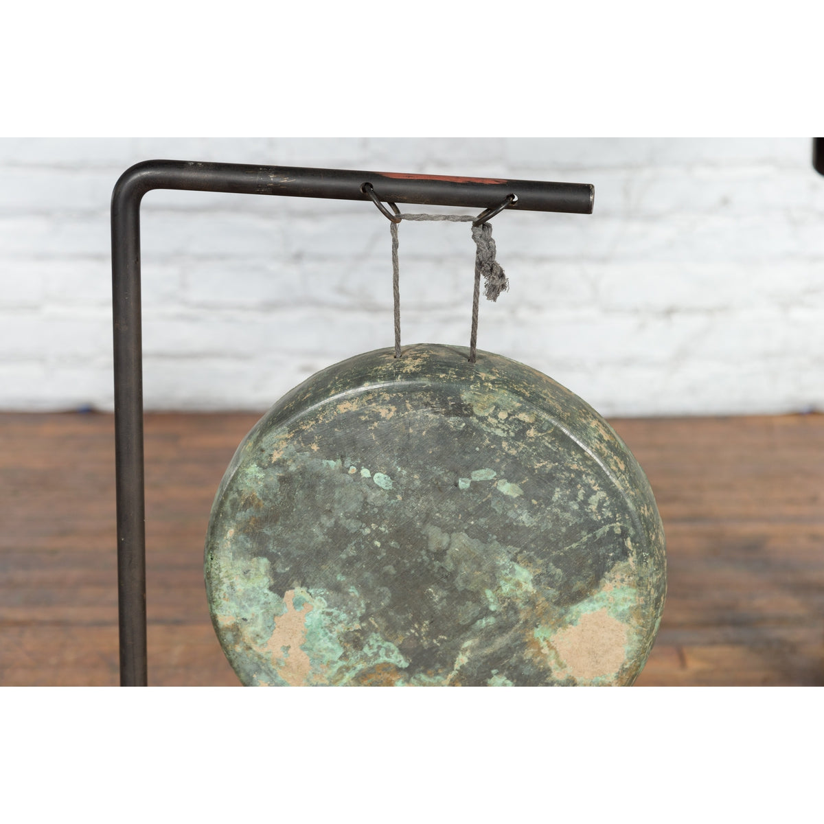 Bronze Gong Mounted on Custom Base-4. Asian & Chinese Furniture, Art, Antiques, Vintage Home Décor for sale at FEA Home