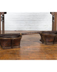 Early 20th Century Shoulder Rice Carrying Yoke with Bamboo and Rattan Baskets-5. Asian & Chinese Furniture, Art, Antiques, Vintage Home Décor for sale at FEA Home