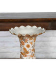 Large Japanese Vintage Kutani Style Scalloped Palace Vase with Court Scenes-14. Asian & Chinese Furniture, Art, Antiques, Vintage Home Décor for sale at FEA Home