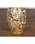 Large Japanese Vintage Kutani Style Scalloped Palace Vase with Court Scenes-7. Asian & Chinese Furniture, Art, Antiques, Vintage Home Décor for sale at FEA Home