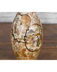 Large Japanese Vintage Kutani Style Scalloped Palace Vase with Court Scenes-9. Asian & Chinese Furniture, Art, Antiques, Vintage Home Décor for sale at FEA Home