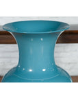 Tall Prem Collection Soft Blue Glazed Artisan Ceramic Vase with Flaring Neck-9. Asian & Chinese Furniture, Art, Antiques, Vintage Home Décor for sale at FEA Home