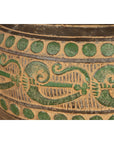 Vintage Thai Brown Ceramic Jar with Green Scrolling and Spherical Accents-12. Asian & Chinese Furniture, Art, Antiques, Vintage Home Décor for sale at FEA Home