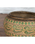 Vintage Thai Brown Ceramic Jar with Green Scrolling and Spherical Accents-7. Asian & Chinese Furniture, Art, Antiques, Vintage Home Décor for sale at FEA Home