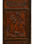 Chinese Early 20th Century Brown and Red Two-Panel Screen with Calligraphy-11. Asian & Chinese Furniture, Art, Antiques, Vintage Home Décor for sale at FEA Home
