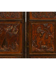 Chinese Early 20th Century Brown and Red Two-Panel Screen with Calligraphy-7. Asian & Chinese Furniture, Art, Antiques, Vintage Home Décor for sale at FEA Home