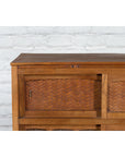 Japanese Antique Kitchen Cabinet with Sliding Doors, Rattan and Glass Panels-4. Asian & Chinese Furniture, Art, Antiques, Vintage Home Décor for sale at FEA Home