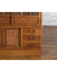 Japanese Antique Kitchen Cabinet with Sliding Doors, Rattan and Glass Panels-8. Asian & Chinese Furniture, Art, Antiques, Vintage Home Décor for sale at FEA Home