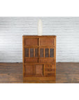 Japanese Antique Kitchen Cabinet with Sliding Doors, Rattan and Glass Panels-9. Asian & Chinese Furniture, Art, Antiques, Vintage Home Décor for sale at FEA Home