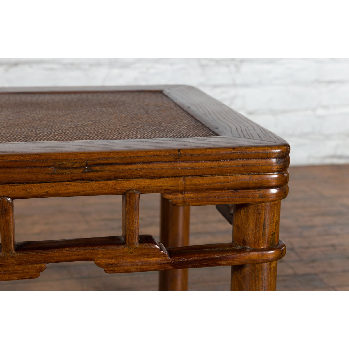 Qing Dynasty 19th Century Chinese Wooden Side Table with Pillar Strut Motifs-6. Asian & Chinese Furniture, Art, Antiques, Vintage Home Décor for sale at FEA Home