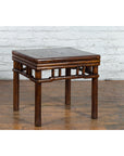 Chinese Ming Style Early 20th Century Brown Drink Table with Pillar Strut Motifs-10. Asian & Chinese Furniture, Art, Antiques, Vintage Home Décor for sale at FEA Home