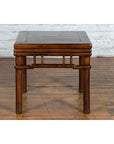 Chinese Ming Style Early 20th Century Brown Drink Table with Pillar Strut Motifs-12. Asian & Chinese Furniture, Art, Antiques, Vintage Home Décor for sale at FEA Home