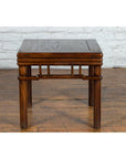 Chinese Ming Style Early 20th Century Brown Drink Table with Pillar Strut Motifs-13. Asian & Chinese Furniture, Art, Antiques, Vintage Home Décor for sale at FEA Home