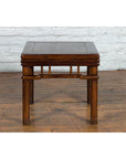 Chinese Ming Style Early 20th Century Brown Drink Table with Pillar Strut Motifs-14. Asian & Chinese Furniture, Art, Antiques, Vintage Home Décor for sale at FEA Home