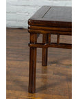 Chinese Ming Style Early 20th Century Brown Drink Table with Pillar Strut Motifs-6. Asian & Chinese Furniture, Art, Antiques, Vintage Home Décor for sale at FEA Home