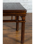 Chinese Ming Style Early 20th Century Brown Drink Table with Pillar Strut Motifs-7. Asian & Chinese Furniture, Art, Antiques, Vintage Home Décor for sale at FEA Home