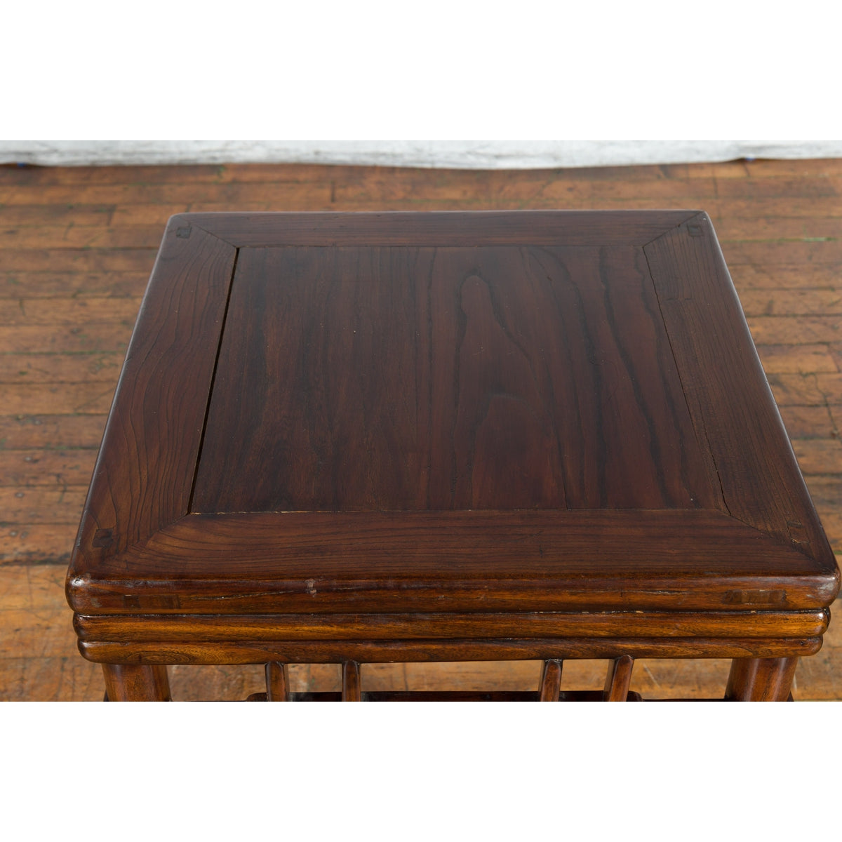 Chinese Ming Style Early 20th Century Brown Drink Table with Pillar Strut Motifs-8. Asian & Chinese Furniture, Art, Antiques, Vintage Home Décor for sale at FEA Home