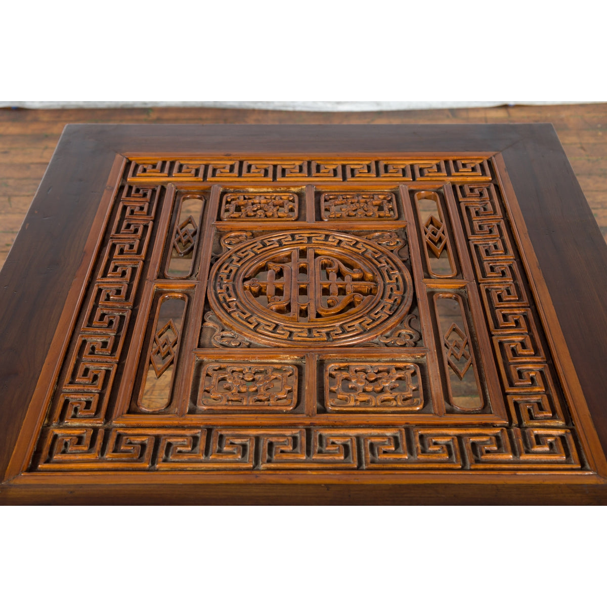Chinese Qing Dynasty Period 19th Century Coffee Table with Carved Fretwork Top-7. Asian & Chinese Furniture, Art, Antiques, Vintage Home Décor for sale at FEA Home