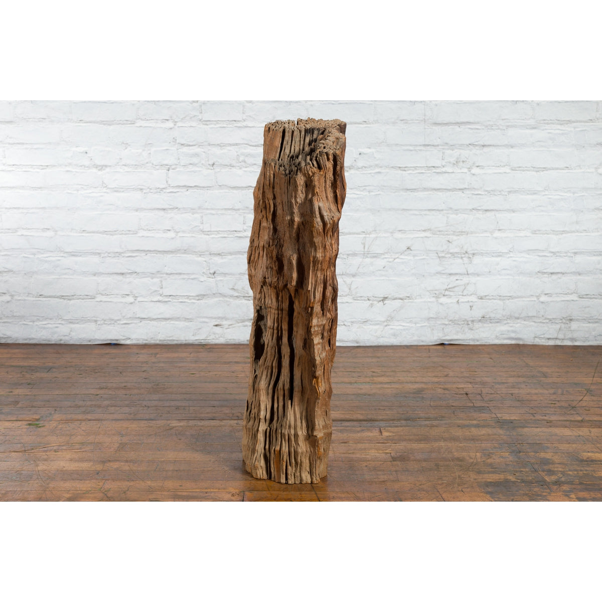 Antique Northern Thai Primitive Folk Teak Planter Made of a Hollow Tree Trunk-5. Asian & Chinese Furniture, Art, Antiques, Vintage Home Décor for sale at FEA Home
