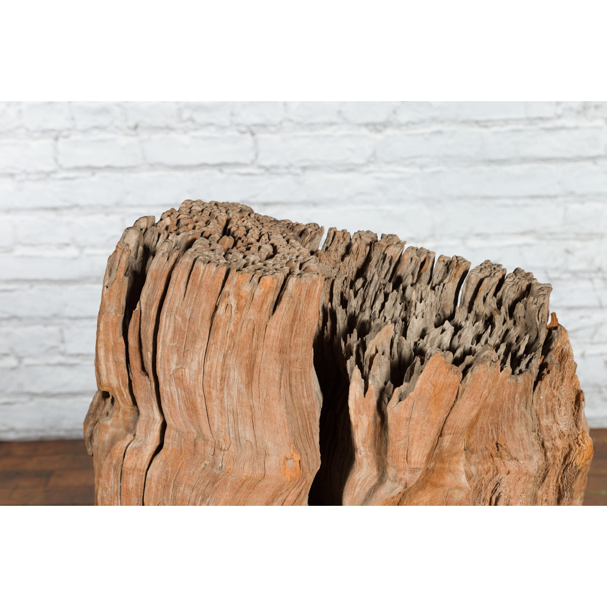 Antique Northern Thai Primitive Folk Teak Planter Made of a Hollow Tree Trunk-6. Asian & Chinese Furniture, Art, Antiques, Vintage Home Décor for sale at FEA Home