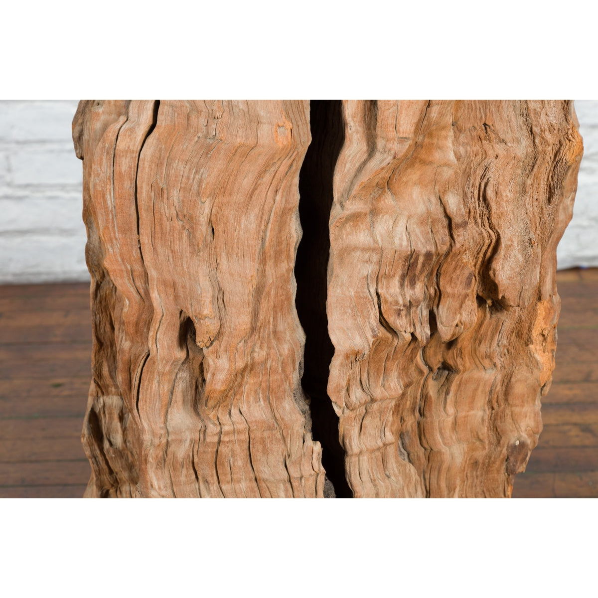 Antique Northern Thai Primitive Folk Teak Planter Made of a Hollow Tree Trunk-7. Asian & Chinese Furniture, Art, Antiques, Vintage Home Décor for sale at FEA Home