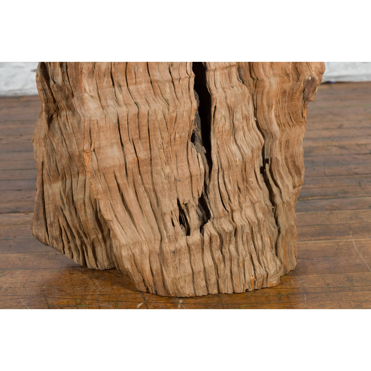 Antique Northern Thai Primitive Folk Teak Planter Made of a Hollow Tree Trunk-8. Asian & Chinese Furniture, Art, Antiques, Vintage Home Décor for sale at FEA Home
