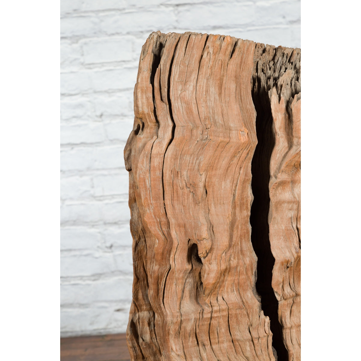 Antique Northern Thai Primitive Folk Teak Planter Made of a Hollow Tree Trunk-9. Asian & Chinese Furniture, Art, Antiques, Vintage Home Décor for sale at FEA Home