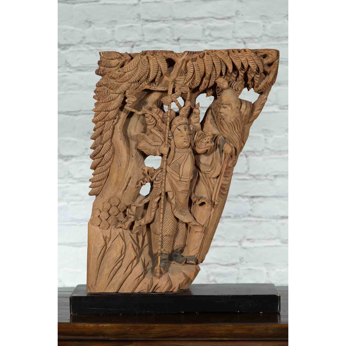 Pair of 19th Century Chinese Qing Dynasty Hand-Carved Wooden Temple Corbels-4. Asian & Chinese Furniture, Art, Antiques, Vintage Home Décor for sale at FEA Home