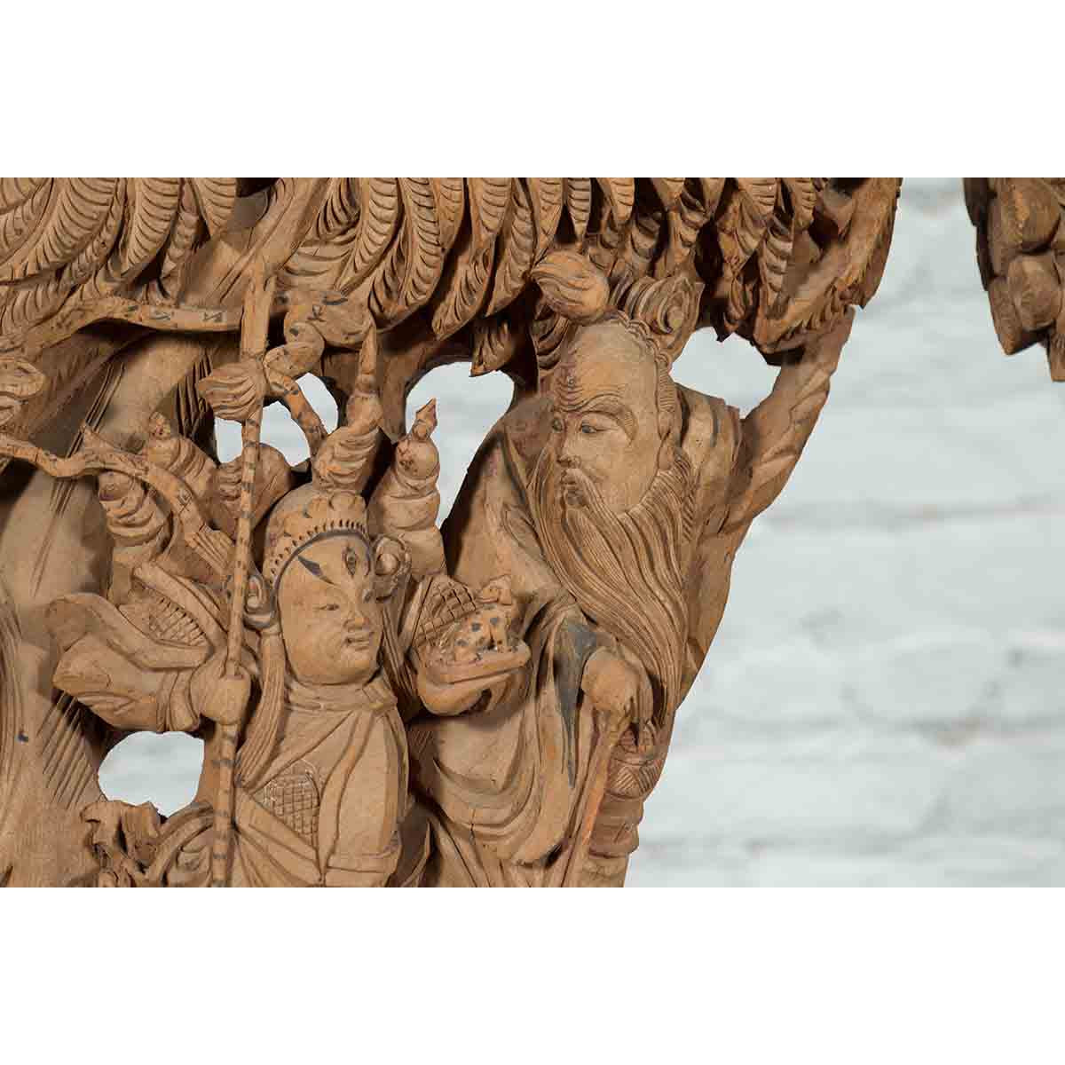 Pair of 19th Century Chinese Qing Dynasty Hand-Carved Wooden Temple Corbels-7. Asian & Chinese Furniture, Art, Antiques, Vintage Home Décor for sale at FEA Home