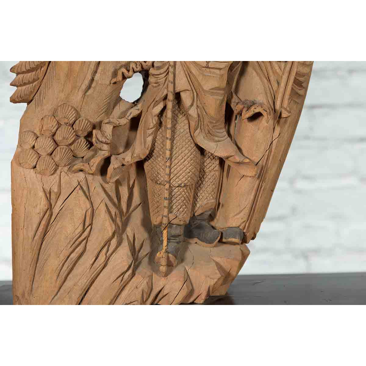 Pair of 19th Century Chinese Qing Dynasty Hand-Carved Wooden Temple Corbels-8. Asian & Chinese Furniture, Art, Antiques, Vintage Home Décor for sale at FEA Home