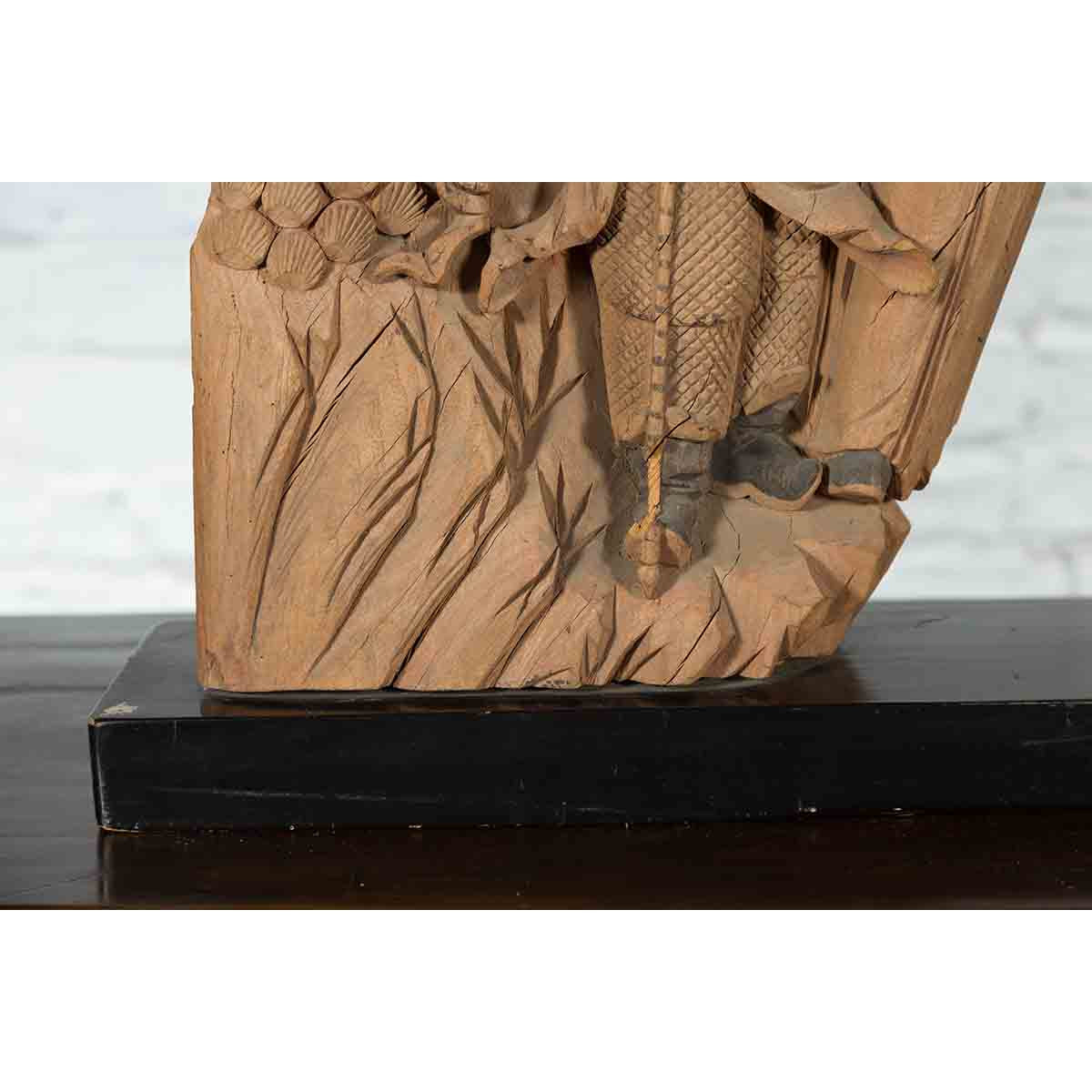 Pair of 19th Century Chinese Qing Dynasty Hand-Carved Wooden Temple Corbels-9. Asian & Chinese Furniture, Art, Antiques, Vintage Home Décor for sale at FEA Home