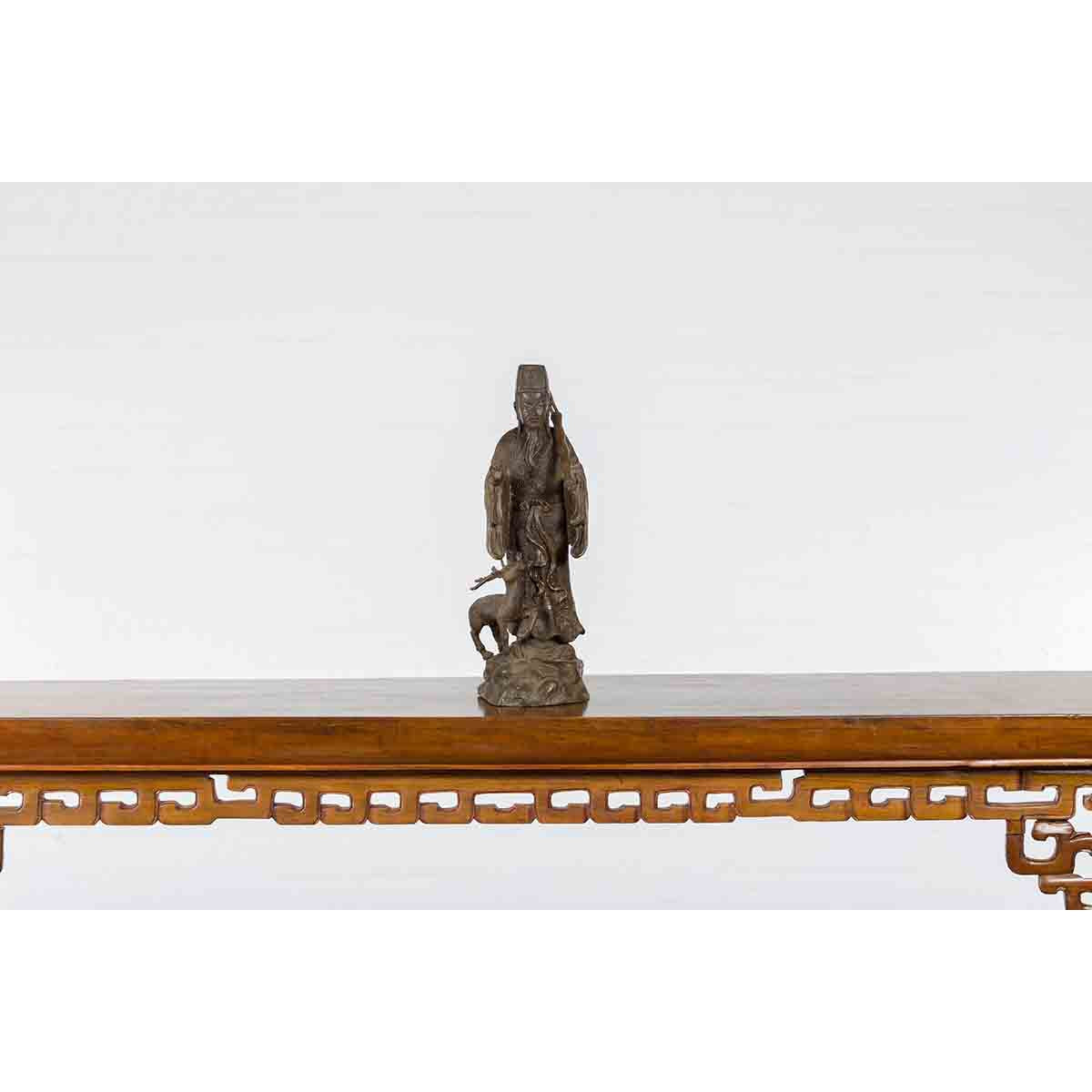 Vintage Lost Wax Cast Bronze Statuette of a Chinese Ancestral Figure-18. Asian & Chinese Furniture, Art, Antiques, Vintage Home Décor for sale at FEA Home